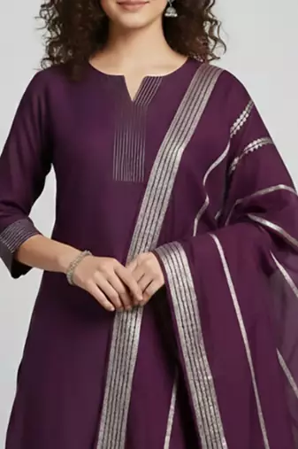 Women Regular Kurta with Palazzos & With Dupatta