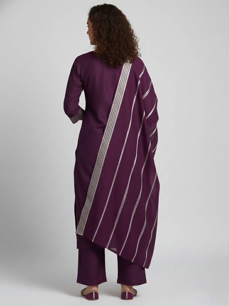 Women Regular Kurta with Palazzos & With Dupatta
