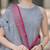 Beautiful grey solid woven handloom cotton halter-neck a-line kurti palazzo set with pure linen bordered dupatta