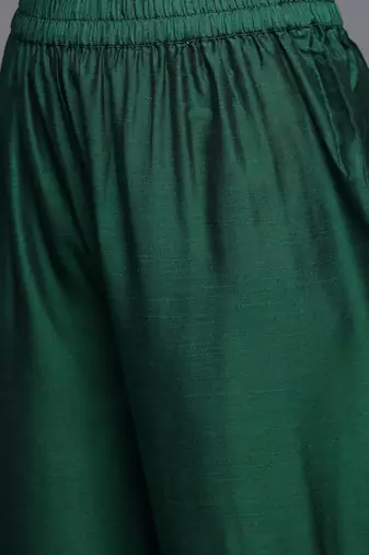 Women Round Neck Sequinned & Zari Kurta & Trouser With Fringed Detail Dupatta