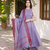Beautiful lavender khadi linen halter-neck anarkali suit with zari border dupatta