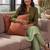 Women Ombre Dyed Regular Thread Work Kurta with Trousers