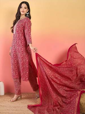 Women Ethnic Motifs Printed Kurta with Churidar & Dupatta 3