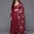 Women Embroidered Thread Work Anarkali Kurta with Trousers & With Dupatta