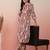 Beige Abstract Printed Shirt Collar Straight Kurta With Trouser