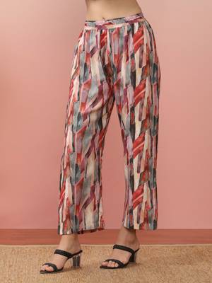 Beige Abstract Printed Shirt Collar Straight Kurta With Trouser 7