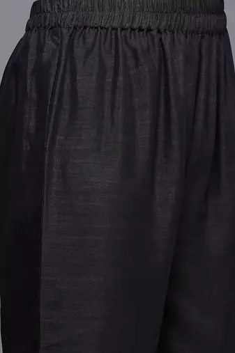 Ethnic Motifs Embroidered Zari Panelled Kurta With Trousers & Dupatta