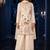 Cream premium silk blend embroidered top palazzo suit with designer dupatta