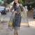 Beautiful indigo blue hand block printed kota doria straight kurta suit set
