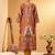 Women Ethnic Motifs Printed Regular Thread Work Chanderi Silk Kurta with Trousers