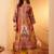 Women Ethnic Motifs Printed Regular Thread Work Chanderi Silk Kurta with Trousers