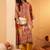 Women Ethnic Motifs Printed Regular Thread Work Chanderi Silk Kurta with Trousers