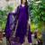 Beautiful purple zari work chanderi silk straight kurta set with dupatta