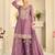 Mauve heavy simar silk blend mirror work top palazzo & dupatta set