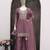 Mauve heavy simar silk blend mirror work top palazzo & dupatta set