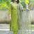 Beautiful mehendi green intricate thread embroidery khadi cotton straight kurta set with handblock kota doria dupatta
