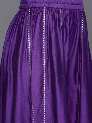 Women Floral Yoke Design Sequinned Chanderi Silk Kurta with Palazzos & Dupatta 4