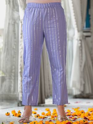 Women Striped Regular Pure Cotton Kurta with Trousers & With Dupatta 6