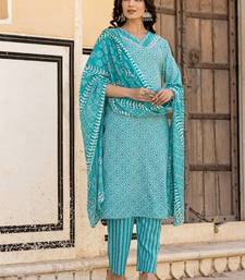 Ethnic Motifs Printed Regular Mirror Work Kurta with Trousers & With Dupatta