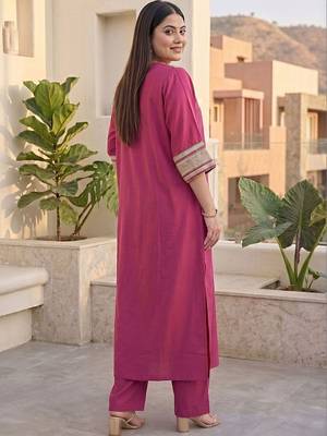 Women Ethnic Motifs Regular Thread Work Kurta with Trousers 5