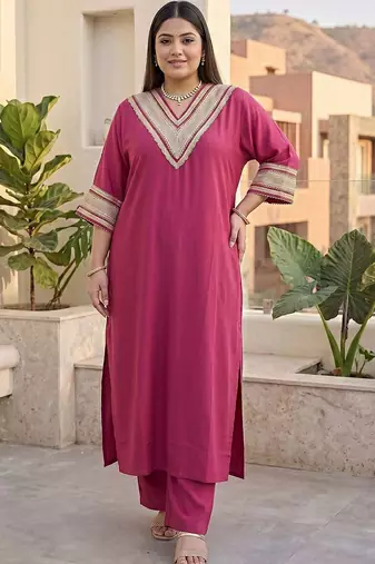 Women Ethnic Motifs Regular Thread Work Kurta with Trousers