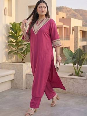Women Ethnic Motifs Regular Thread Work Kurta with Trousers 7