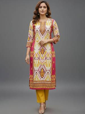 Women Ethnic Motifs Printed Regular Kurta with Trousers & With Dupatta 1