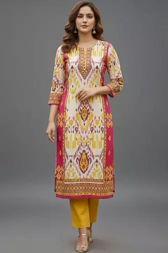 Women Ethnic Motifs Printed Regular Kurta with Trousers & With Dupatta