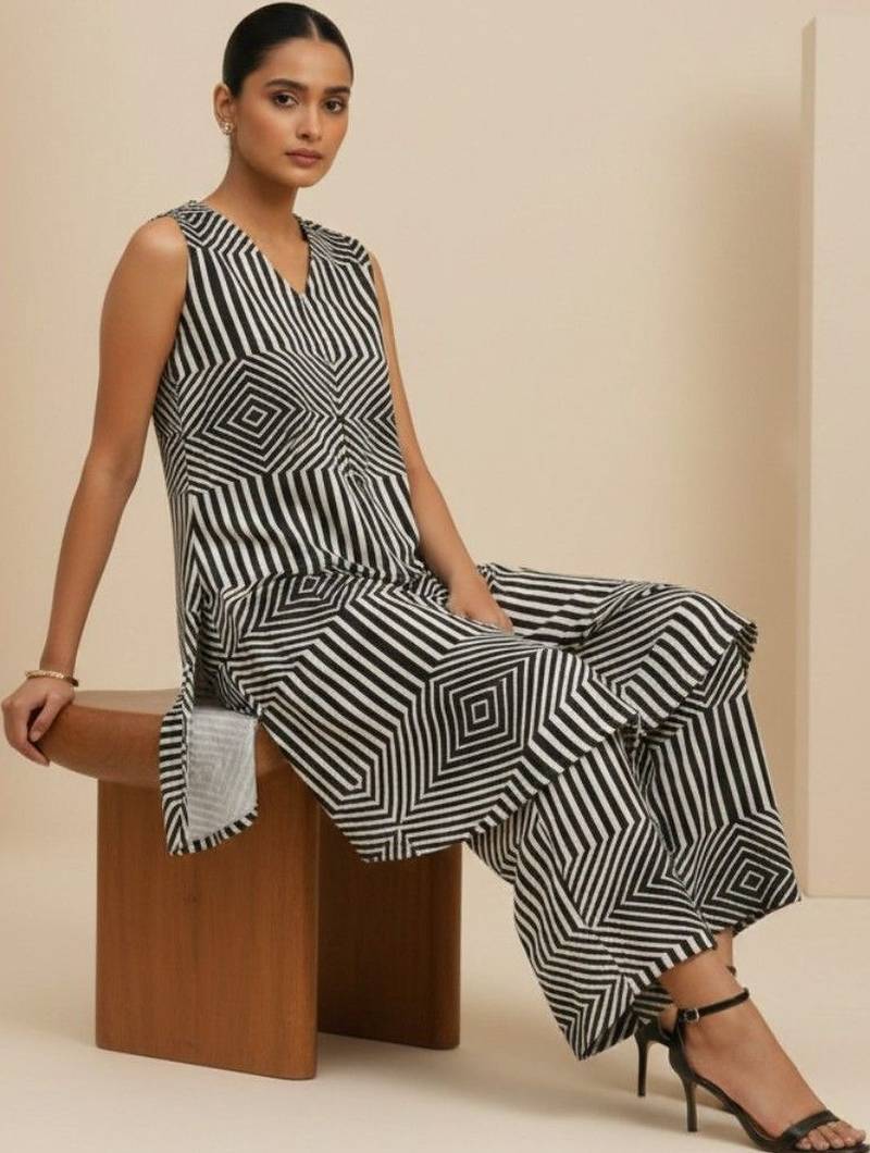 Women Printed Regular Kurta with Palazzos
