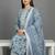 Women Floral Printed Regular Thread Work Kurta with Trousers & With Dupatta