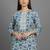 Women Floral Printed Regular Thread Work Kurta with Trousers & With Dupatta