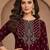 Women Ethnic Motifs Embroidered Regular Thread Work Velvet Kurta with Trousers & With Dupatta
