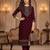 Women Ethnic Motifs Embroidered Regular Thread Work Velvet Kurta with Trousers & With Dupatta