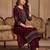 Women Ethnic Motifs Embroidered Regular Thread Work Velvet Kurta with Trousers & With Dupatta
