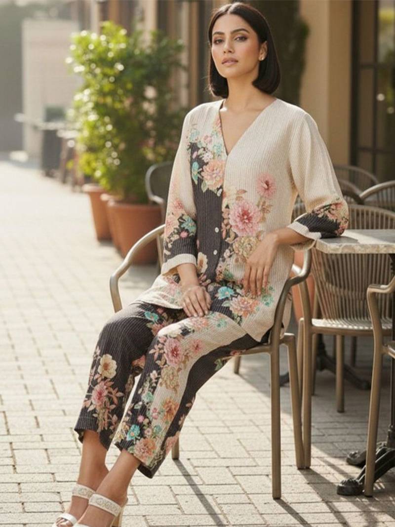 Women Floral Printed Regular Kurta with Palazzos