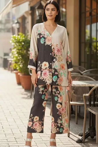 Women Floral Printed Regular Kurta with Palazzos
