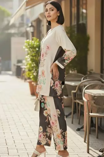 Women Floral Printed Regular Kurta with Palazzos