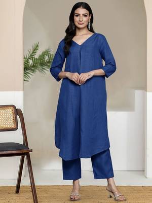 Women V-Neck A-Line Kurta With Trouser 1