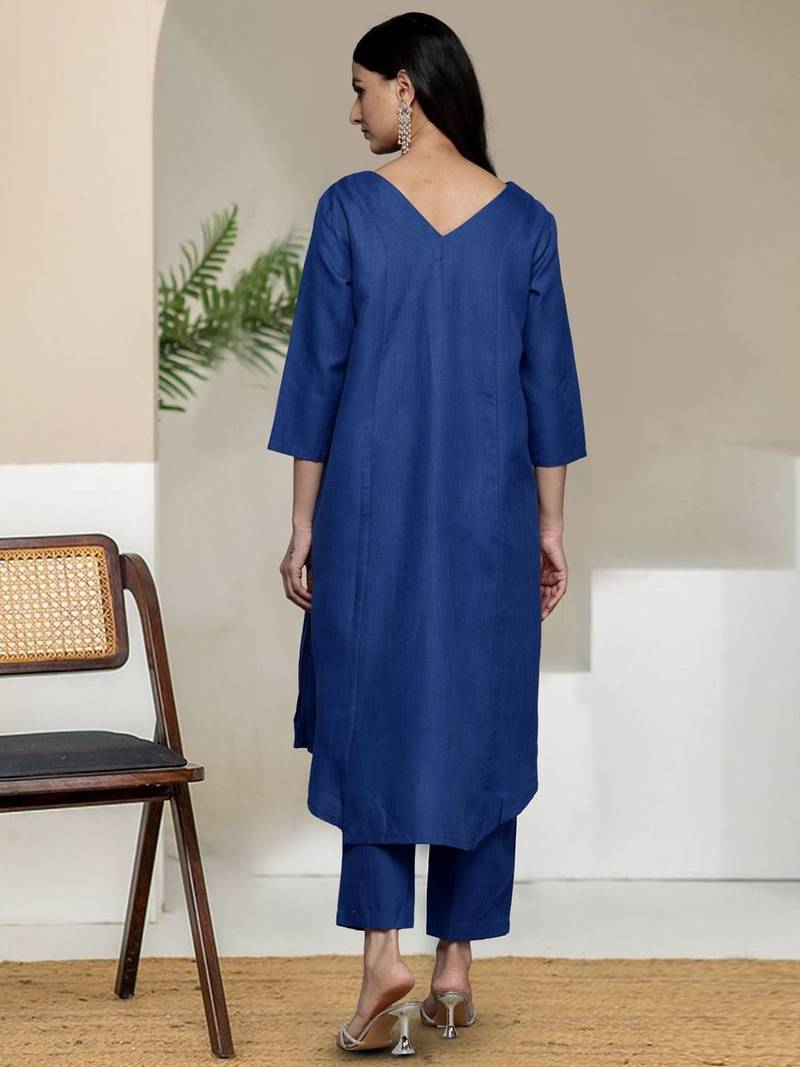 Women V-Neck A-Line Kurta With Trouser