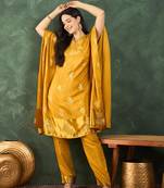 Women Ethnic Motifs Printed Kaftan Kurta with Churidar