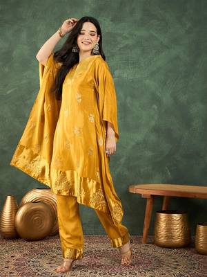 Women Ethnic Motifs Printed Kaftan Kurta with Churidar 5