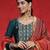 Ethnic Motifs Embroidered Straight Thread Work Kurta With Trousers & Dupatta