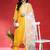 Floral Embroidered Thread Work Straight Kurta With Palazzos & Dupatta
