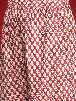 Women Floral Printed Anakali Pure Cotton Kurta with Trousers & Dupatta 3
