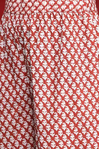 Women Floral Printed Anakali Pure Cotton Kurta with Trousers & Dupatta