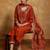 Floral Embroidered V- Neck Straight Kurta With Trousers & Dupatta