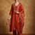Floral Embroidered V- Neck Straight Kurta With Trousers & Dupatta