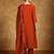 Floral Embroidered V- Neck Straight Kurta With Trousers & Dupatta