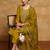 Floral Embroidered Zari Straight Kurta With Trousers And Dupatta
