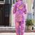 Lavendar Floral Printed Mandarin Collar Straight Pure Cotton Kurta With Trousers